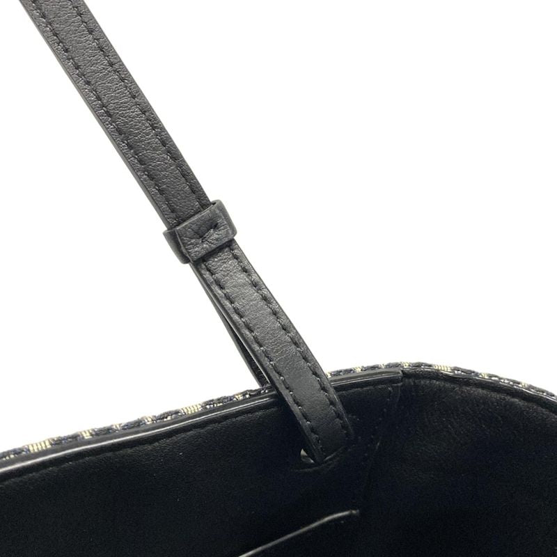 Loewe Tote Bag Anagram Pattern Navy And Ivory Leather