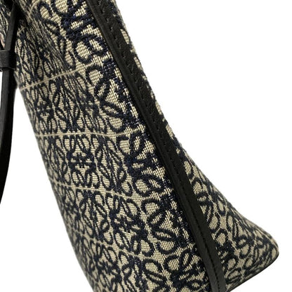 Loewe Tote Bag Anagram Pattern Navy And Ivory Leather