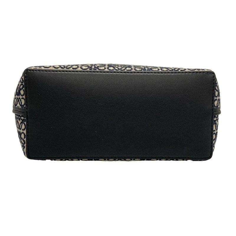 Loewe Tote Bag Anagram Pattern Navy And Ivory Leather