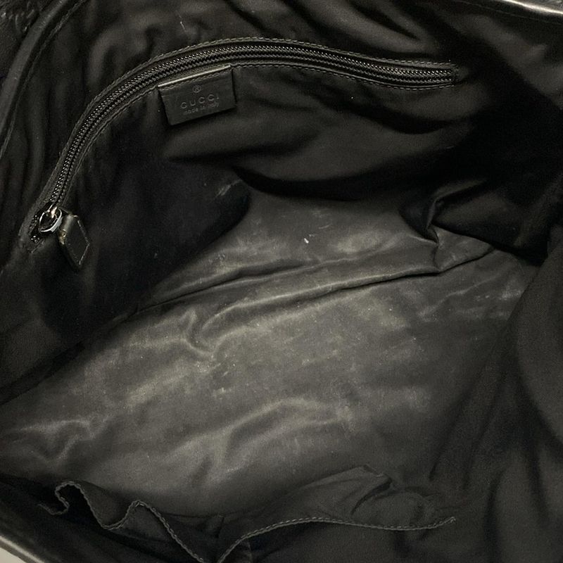 Gucci Shoulder Bag Stripe Line 246067 Black Leather