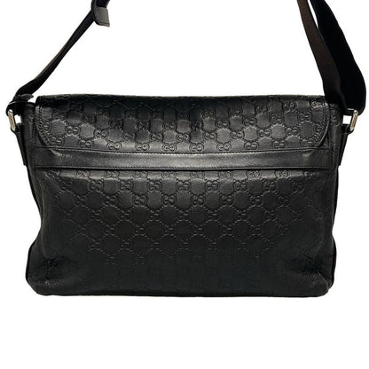 Gucci Shoulder Bag Stripe Line 246067 Black Leather