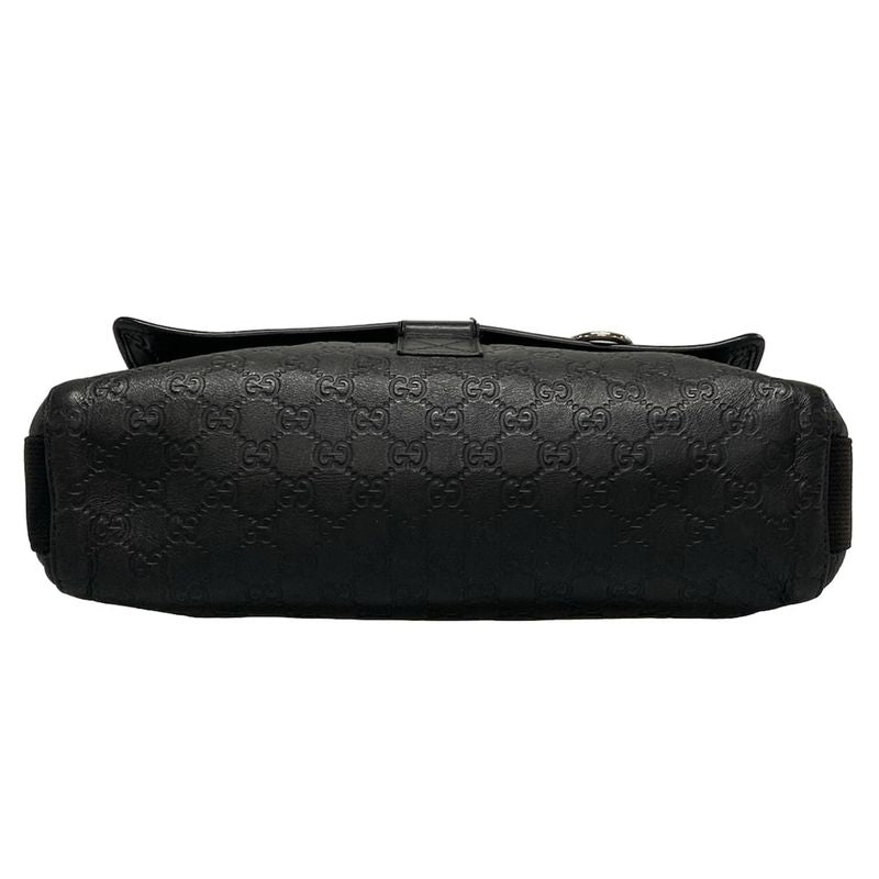 Gucci Shoulder Bag Stripe Line 246067 Black Leather