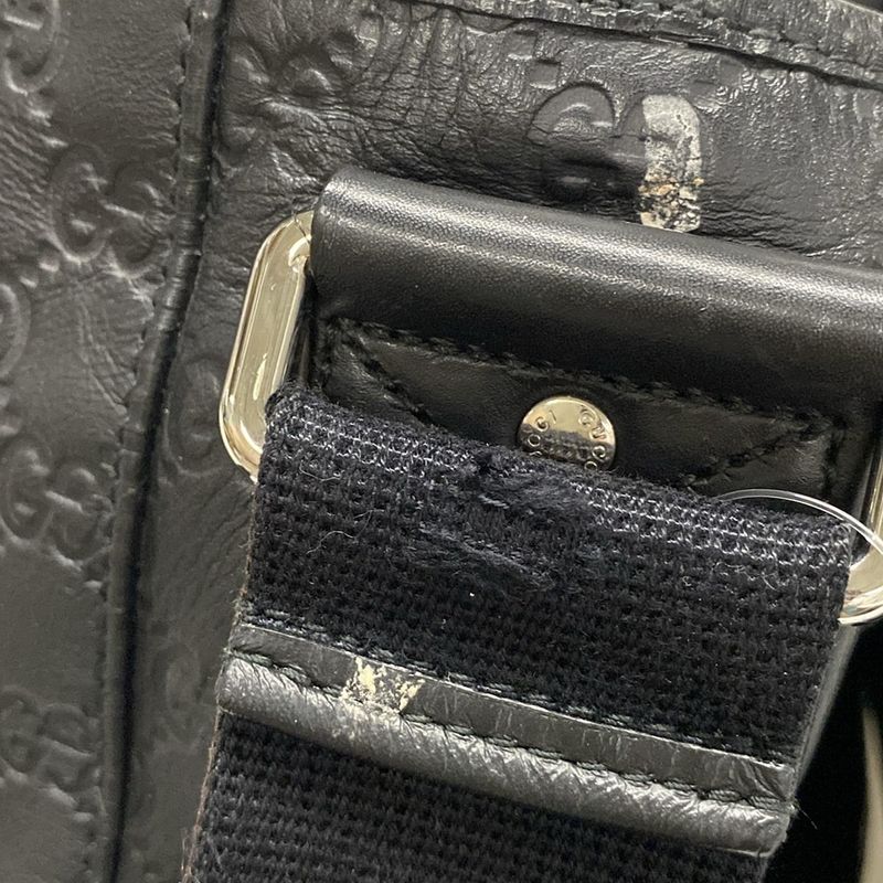 Gucci Shoulder Bag Stripe Line 246067 Black Leather