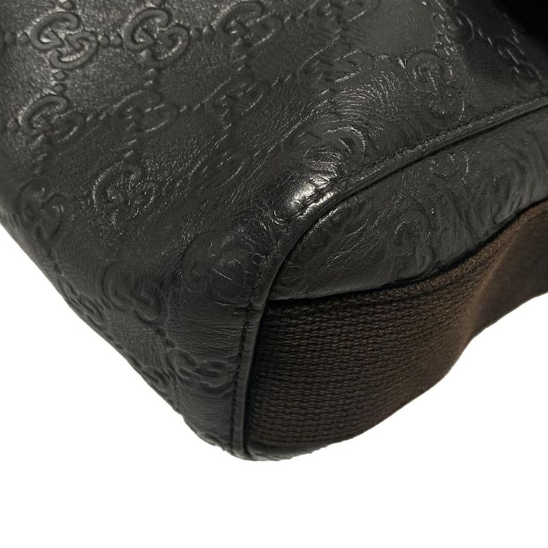 Gucci Shoulder Bag Stripe Line 246067 Black Leather