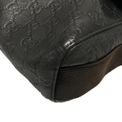 Gucci Shoulder Bag Stripe Line 246067 Black Leather