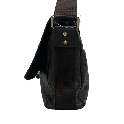 Gucci Shoulder Bag Stripe Line 246067 Black Leather