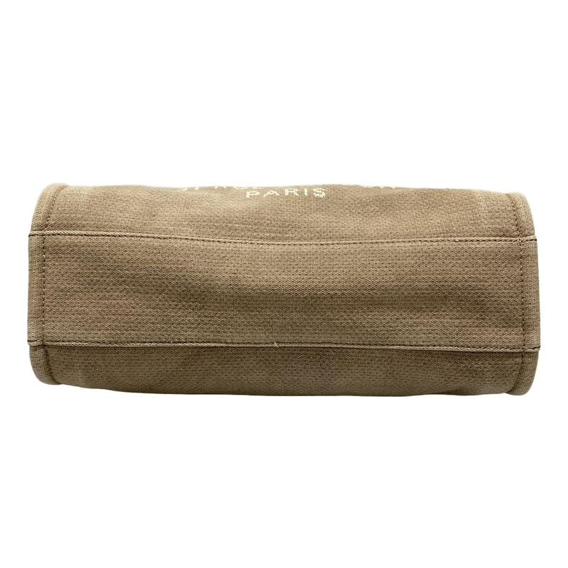 Chanel Tote Bag Deauville Line MM Beige X Dark Brown Chain Shoulder / Silver