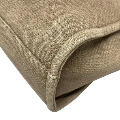 Chanel Tote Bag Deauville Line MM Beige X Dark Brown Chain Shoulder / Silver