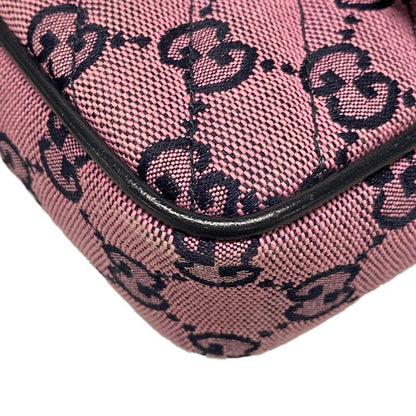 Gucci Shoulder Bag GG Marmont 476433 Pink And Dark Navy Chain Shoulder/mini Bag