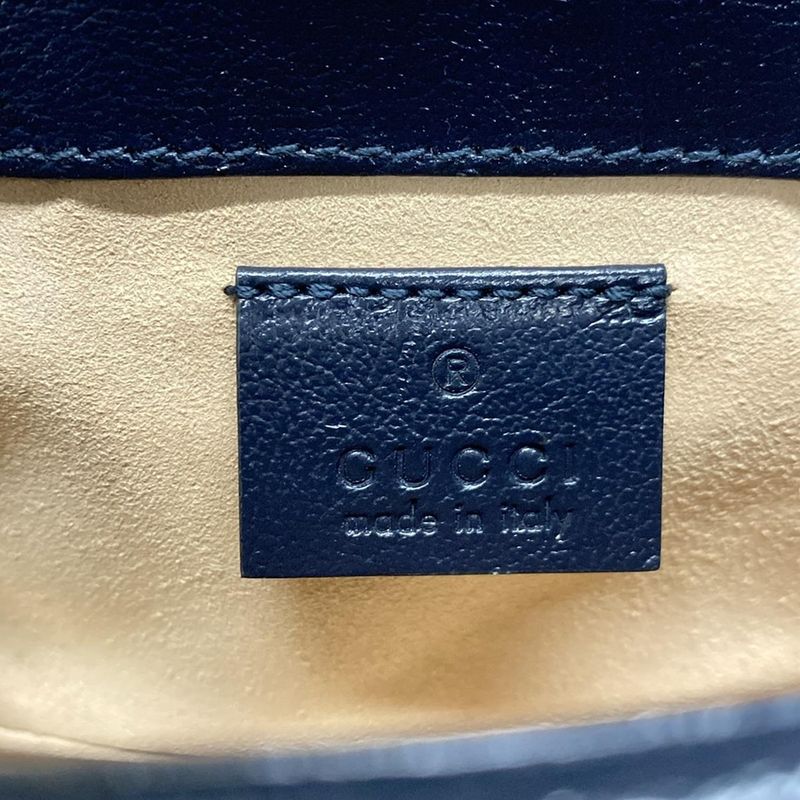 Gucci Shoulder Bag GG Marmont 476433 Pink And Dark Navy Chain Shoulder/mini Bag