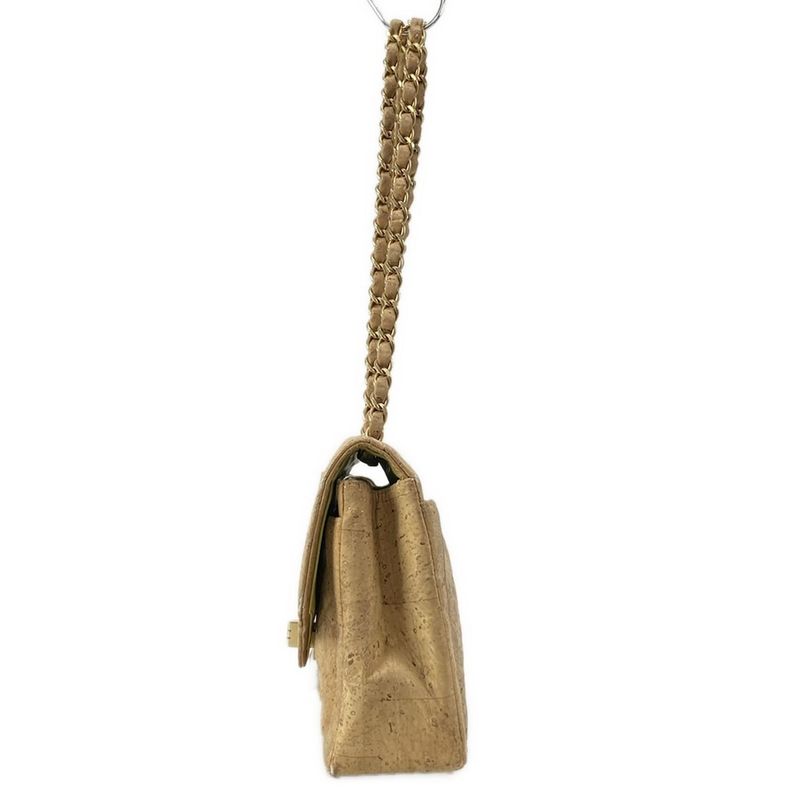 Chanel Shoulder Bag 255/v-stitching (chevron) Beige Chain Shoulder/matt Togo