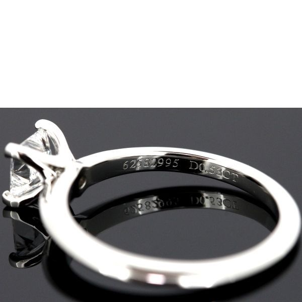 Tiffany & Co Square Princess 053ct F-vs1-3ex Diamond Ring Pt950