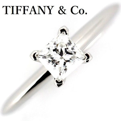 Tiffany & Co Square Princess 053ct F-vs1-3ex Diamond Ring Pt950