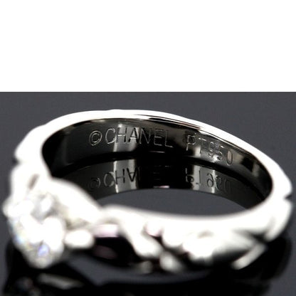 Chanel Matelasse Diamond 030ct F-vvs1 Ring Pt950 Size 4