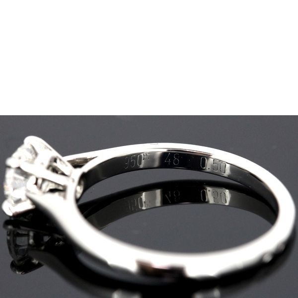 Cartier Solitaire 050ct G-vvs1 Diamond Ring Pt950 48