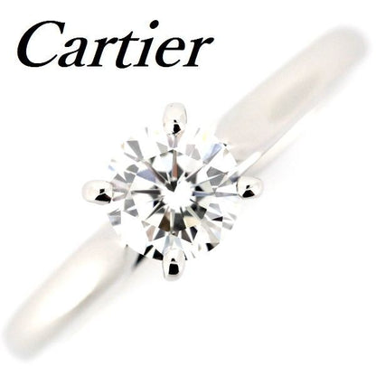 Cartier Solitaire 050ct G-vvs1 Diamond Ring Pt950 48