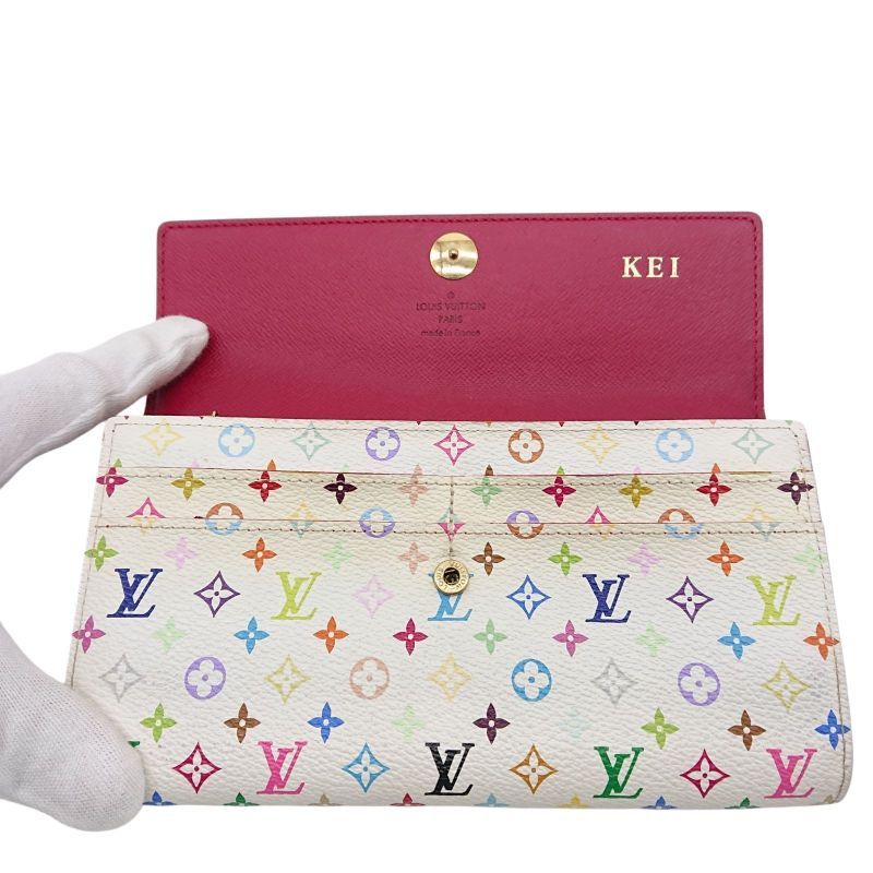 Louis Vuitton Sarah Multicolor Fig Long Wallet With Storage Bag