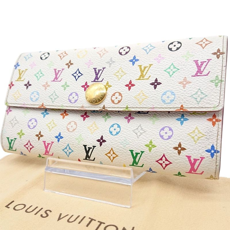 Louis Vuitton Sarah Multicolor Fig Long Wallet With Storage Bag