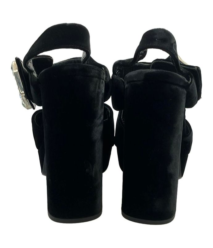 Prada Platform Sandals Velvet Women's SIZE 35 1/2 22.5cm (8.86in) Prada