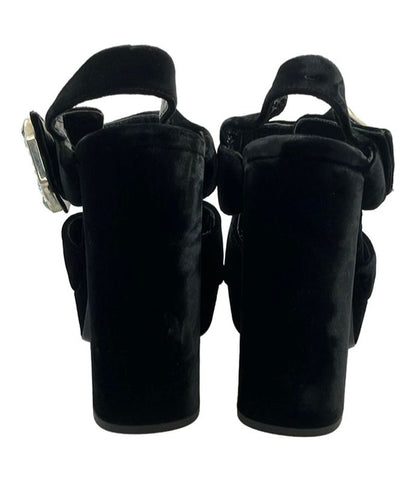 Prada Platform Sandals Velvet Women's SIZE 35 1/2 22.5cm (8.86in) Prada