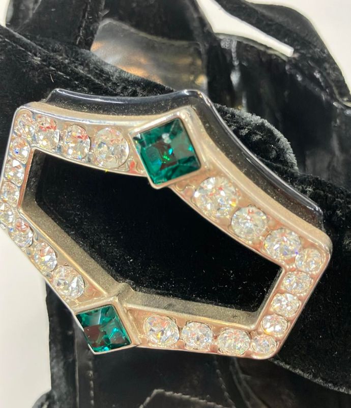 Prada Platform Sandals Velvet Women's SIZE 35 1/2 22.5cm (8.86in) Prada