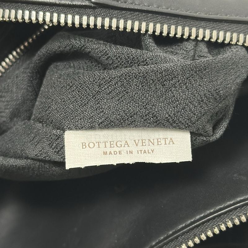 Bottega Veneta Handbag - Black Shape Stamped Leather