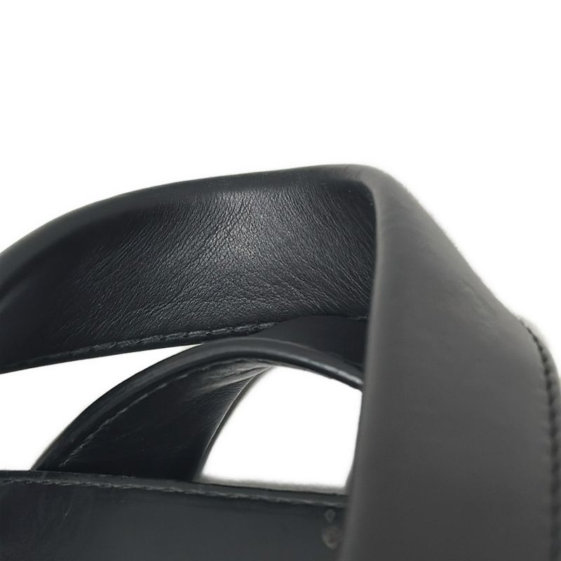 Bottega Veneta Handbag - Black Shape Stamped Leather