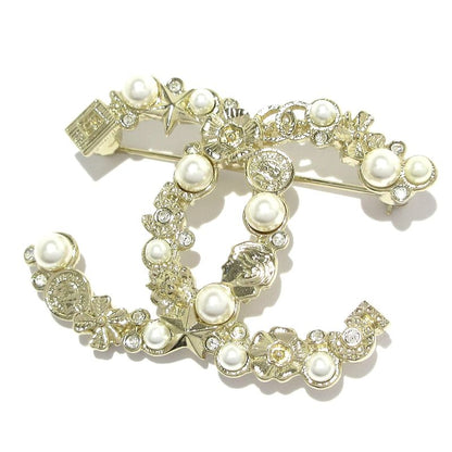 Chanel Brooch Coco Mark Gold And Ivory