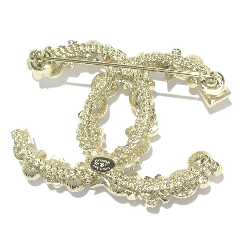 Chanel Brooch Coco Mark Gold And Ivory