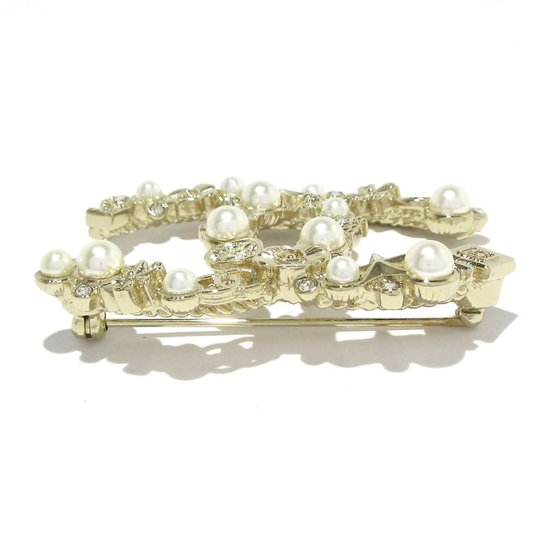 Chanel Brooch Coco Mark Gold And Ivory