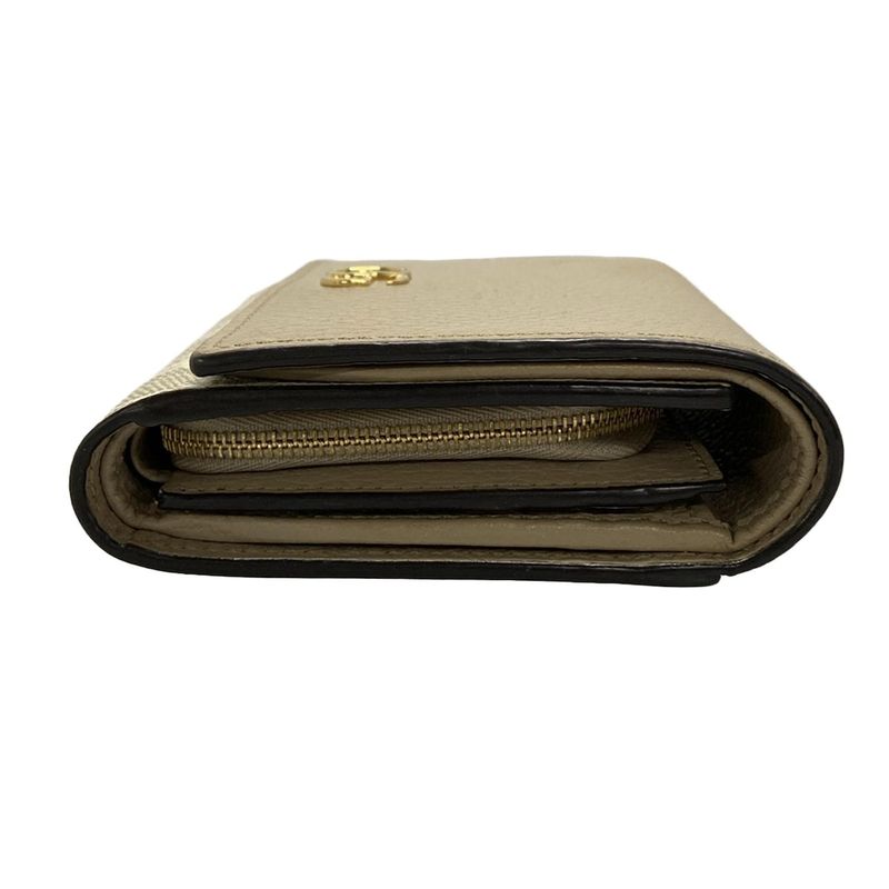 Gucci Double G Bi-colored Medium Wallet In Beige Gray And Ivory Leather