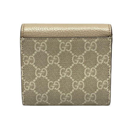 Gucci Double G Bi-colored Medium Wallet In Beige Gray And Ivory Leather