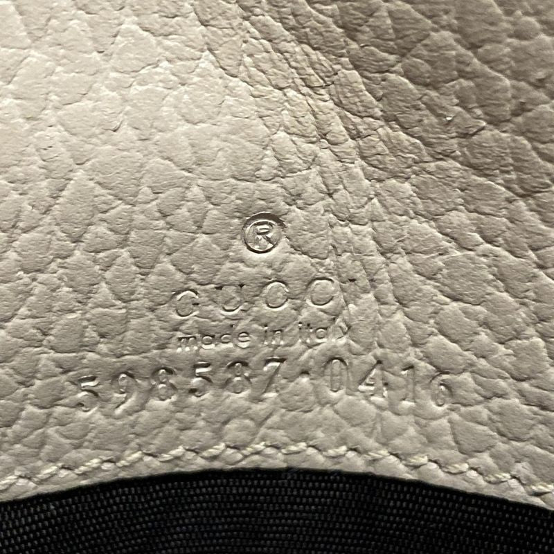 Gucci Double G Bi-colored Medium Wallet In Beige Gray And Ivory Leather