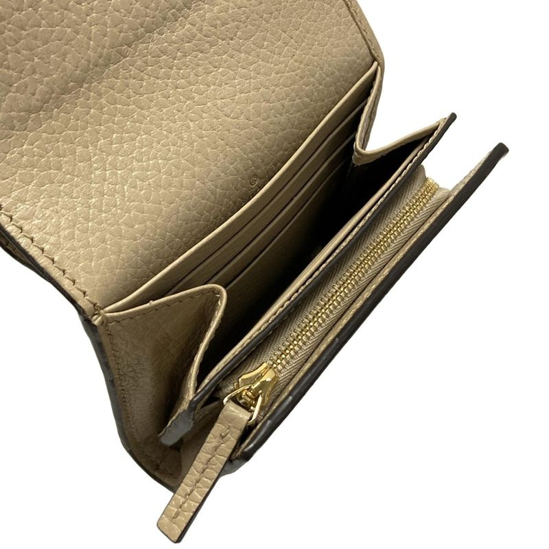 Gucci Double G Bi-colored Medium Wallet In Beige Gray And Ivory Leather