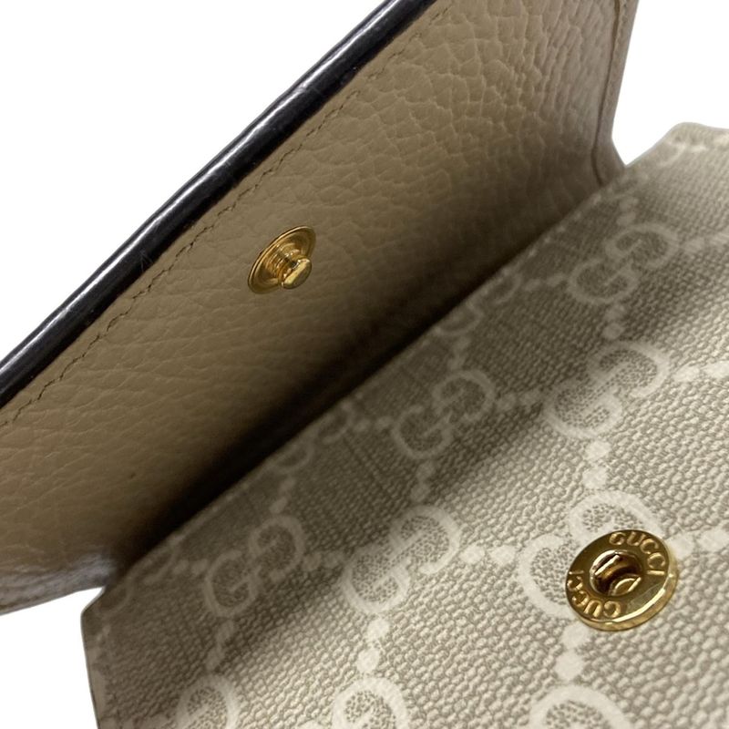 Gucci Double G Bi-colored Medium Wallet In Beige Gray And Ivory Leather