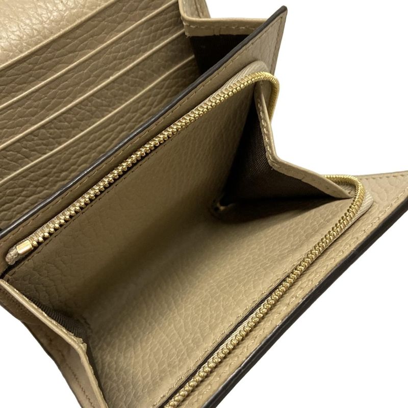 Gucci Double G Bi-colored Medium Wallet In Beige Gray And Ivory Leather