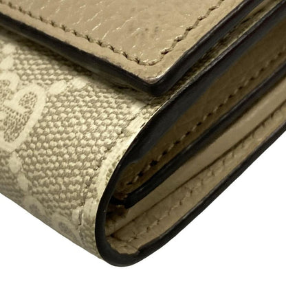 Gucci Double G Bi-colored Medium Wallet In Beige Gray And Ivory Leather