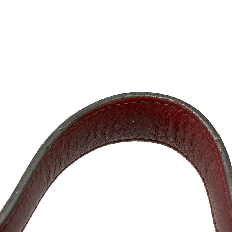 Gucci Handbag GG Marmont Mini Top Handle Bag 583571 Black And Red Leather