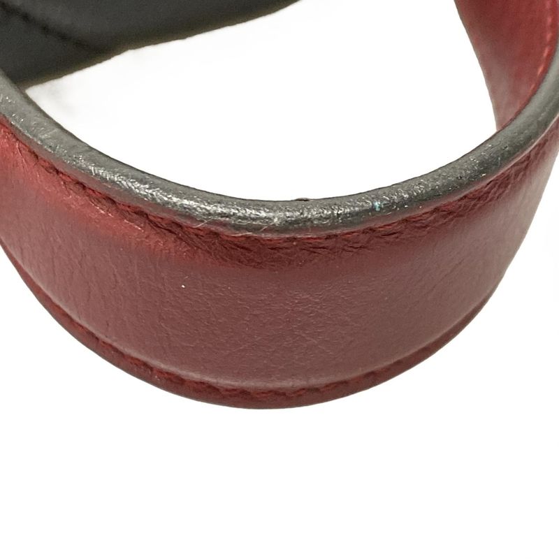 Gucci Handbag GG Marmont Mini Top Handle Bag 583571 Black And Red Leather