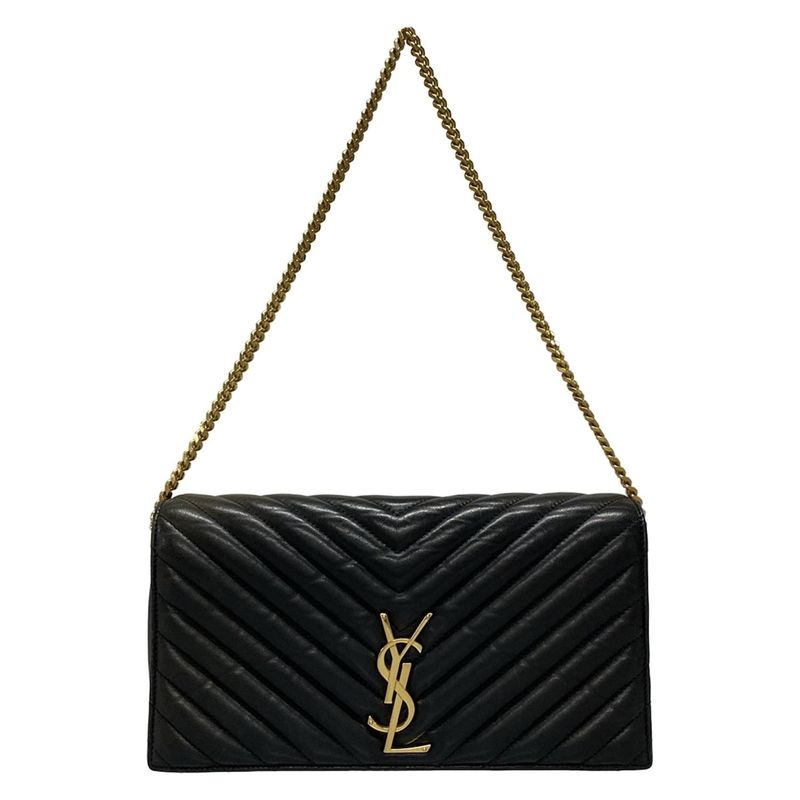 Saint Laurent Paris Shoulder Bag Kate 99 632014 Black Chain Handle/monogram