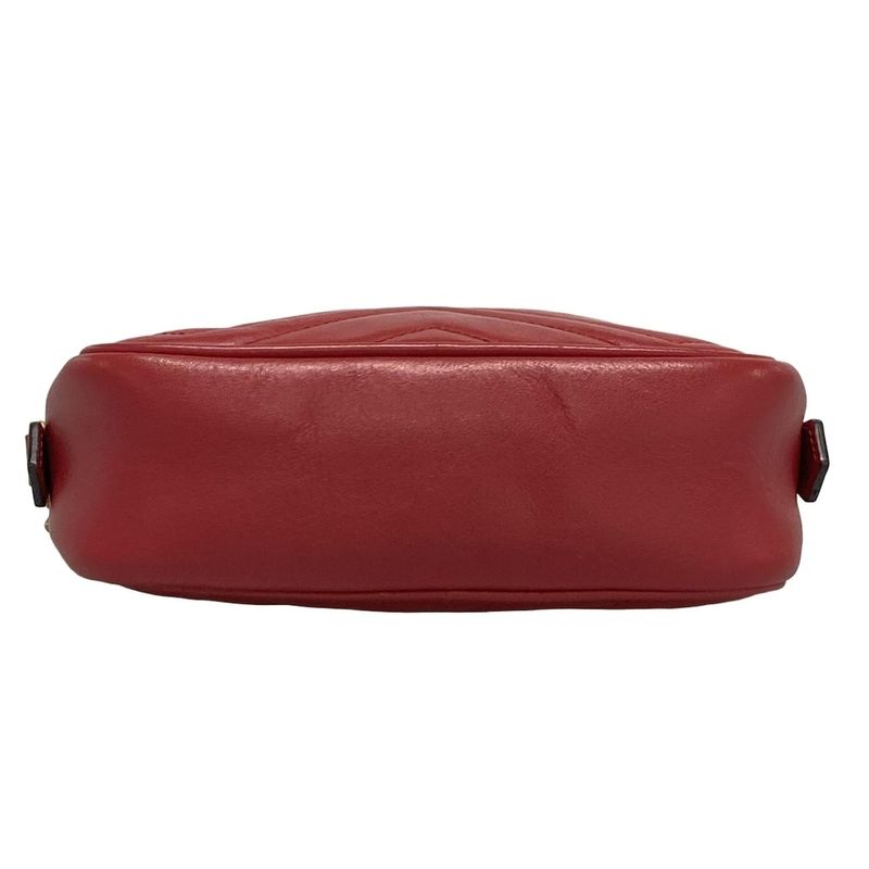 Gucci Shoulder Bag GG Marmont Mini Camera Bag 448065 Red Chain Shoulder/quilted