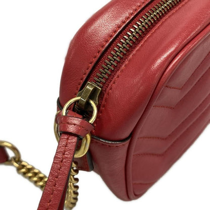Gucci Shoulder Bag GG Marmont Mini Camera Bag 448065 Red Chain Shoulder/quilted