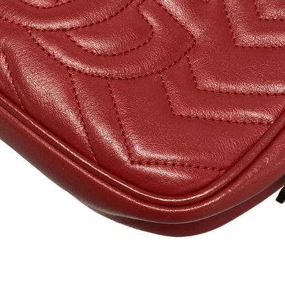Gucci Shoulder Bag GG Marmont Mini Camera Bag 448065 Red Chain Shoulder/quilted
