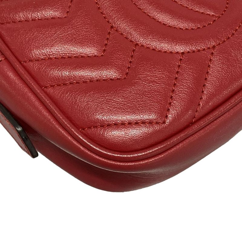 Gucci Shoulder Bag GG Marmont Mini Camera Bag 448065 Red Chain Shoulder/quilted