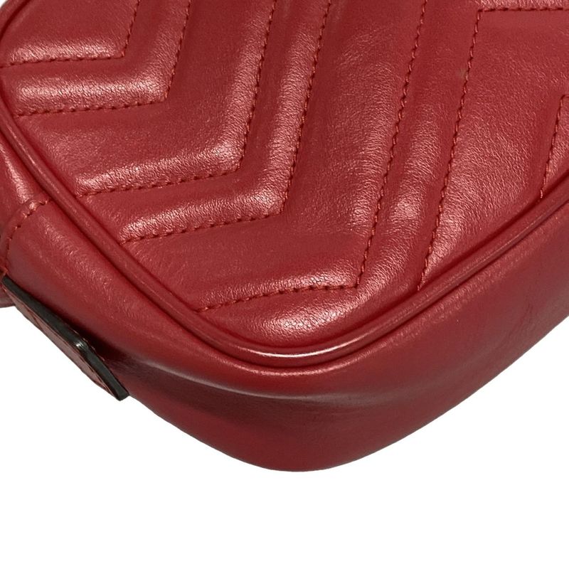 Gucci Shoulder Bag GG Marmont Mini Camera Bag 448065 Red Chain Shoulder/quilted