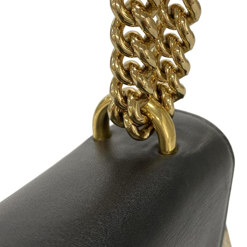 Gucci Shoulder Bag Padlock GG Supreme 409486 Beige Ebony And Black Chain