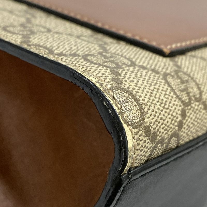 Gucci Shoulder Bag Padlock GG Supreme 409486 Beige Ebony And Black Chain