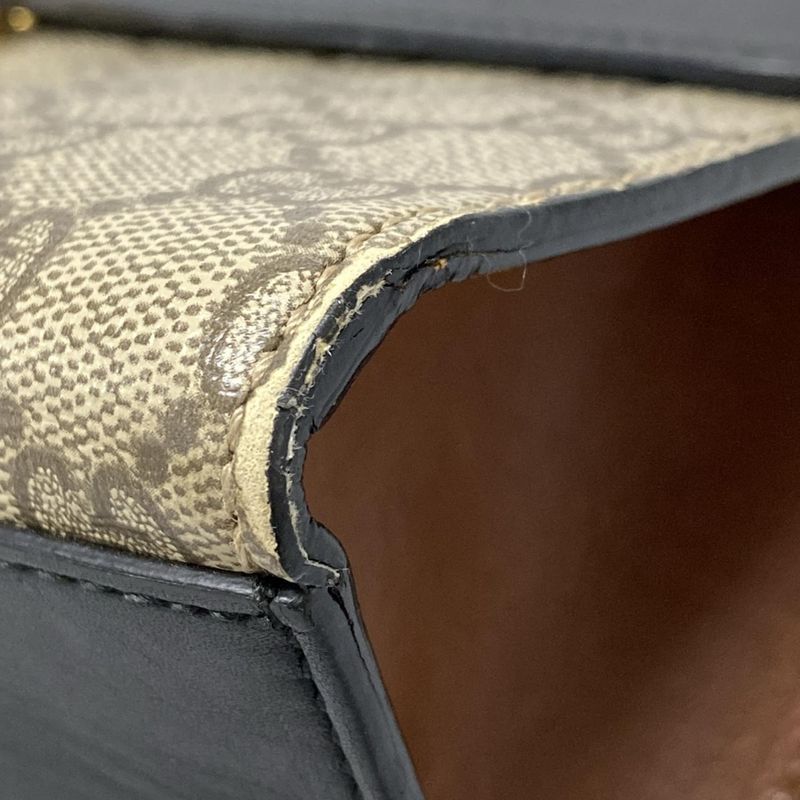 Gucci Shoulder Bag Padlock GG Supreme 409486 Beige Ebony And Black Chain