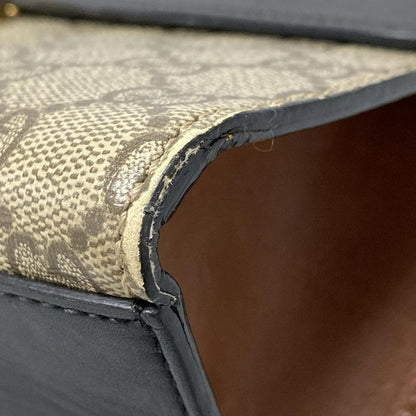 Gucci Shoulder Bag Padlock GG Supreme 409486 Beige Ebony And Black Chain