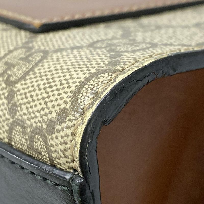 Gucci Shoulder Bag Padlock GG Supreme 409486 Beige Ebony And Black Chain